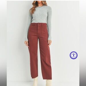 Stylish Burgundy Wide-Leg Pants